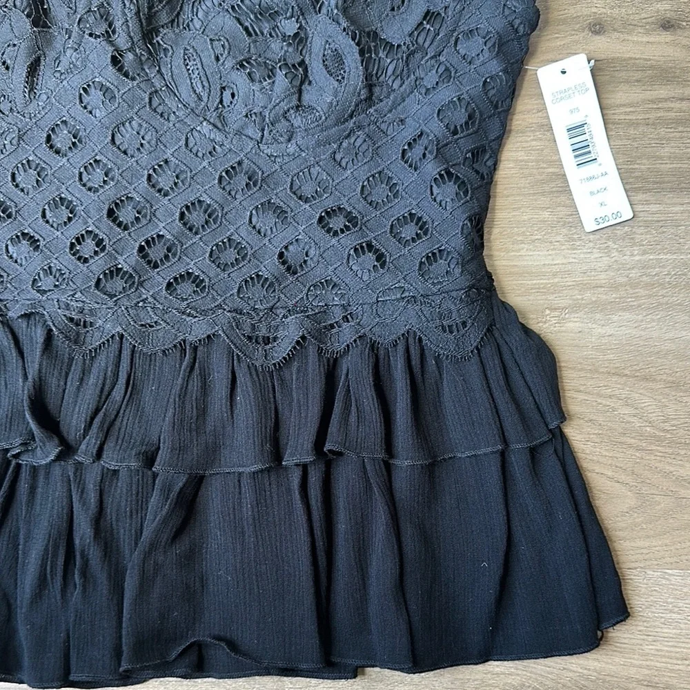 Justify Black Lace Strapless Top size XL - Picture 3 of 8